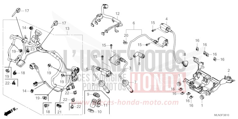 SUB HARNESS/IGNITION COIL for CRF1100D PEARL GLARE WHITE (NHB53) from 2024