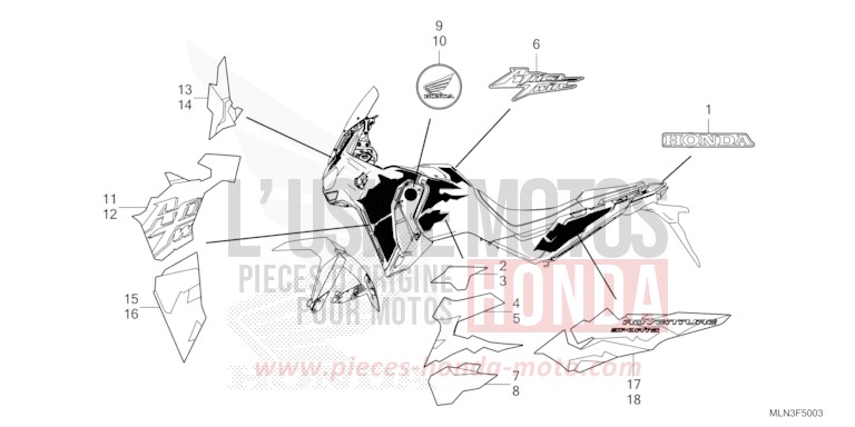 MARK/STRIPE (4) for CRF1100D PEARL GLARE WHITE (NHB53) from 2024