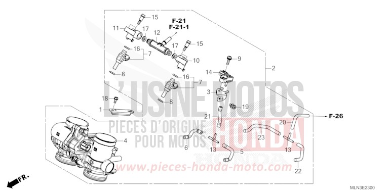 THROTTLE BODY for CRF1100D MAT BALLISTIC BLACK METALLIC (NHA86) from 2024