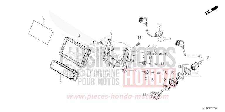 METER for CRF1100D GRAND PRIX RED (R380B) from 2024