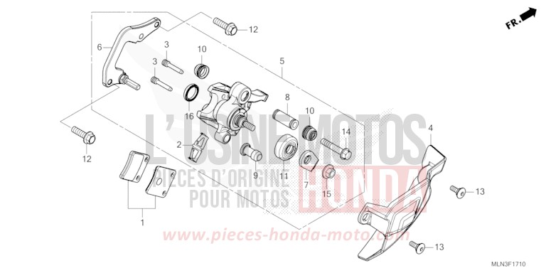PARKING BRAKE CALIPER for CRF1100D GRAND PRIX RED (R380B) from 2024