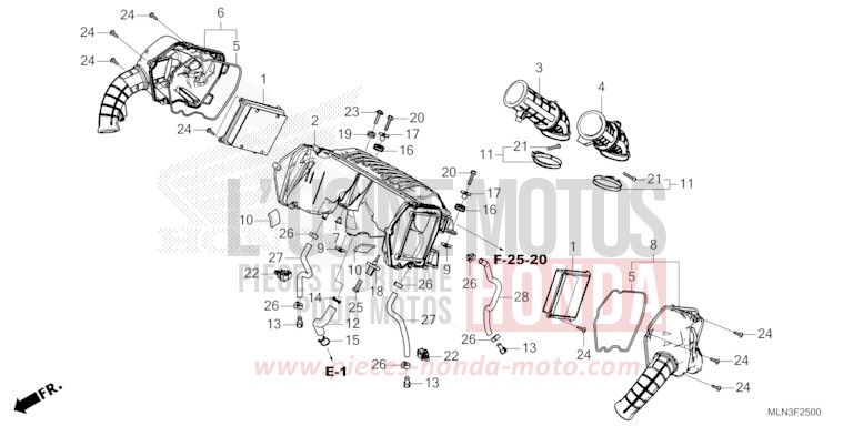 AIR CLEANER for CRF1100D GRAND PRIX RED (R380B) from 2024