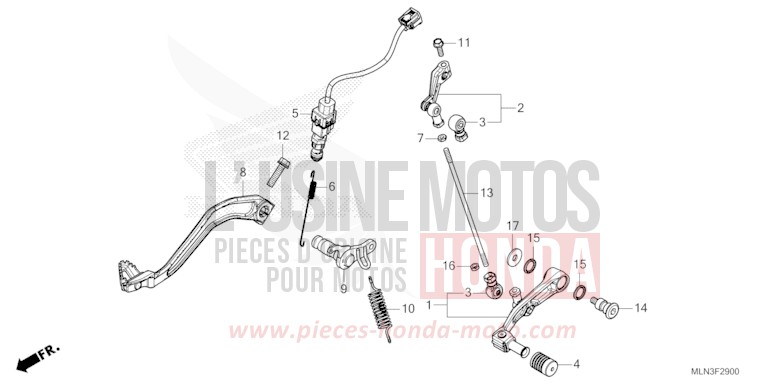 PEDAL for CRF1100D GRAND PRIX RED (R380B) from 2024