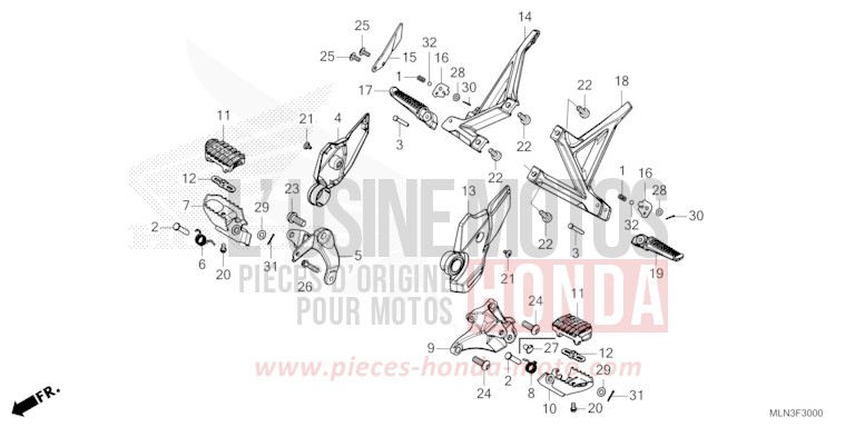 PEDANA per CRF1100D GRAND PRIX RED (R380B) del 2024