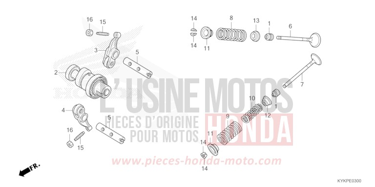 CAMSHAFT/VALVE for CRF110F EXTREME RED (R292) from 2024