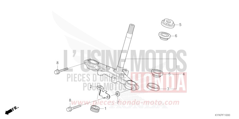 STEERING STEM for CRF110F EXTREME RED (R292) from 2024