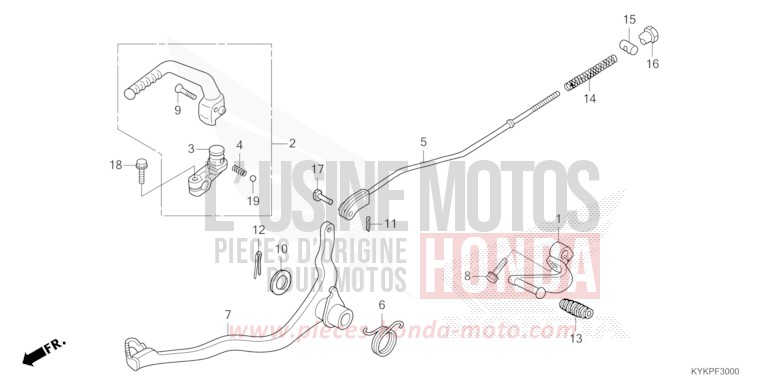 PEDAL/KICK STARTER ARM for CRF110F EXTREME RED (R292) from 2024