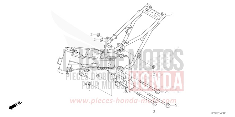 FRAME BODY for CRF110F EXTREME RED (R292) from 2024