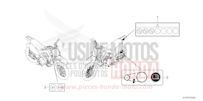 CAUTION LABEL for CRF110F EXTREME RED (R292) from 2024