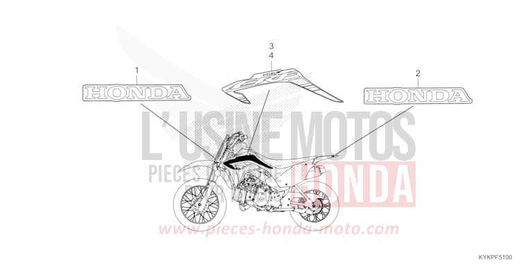 STRISCIA/MARCHIO per CRF110F EXTREME RED (R292) del 2024
