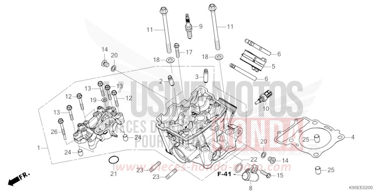 TESTATA per CRF250R EXTREME RED (R292) del 2024