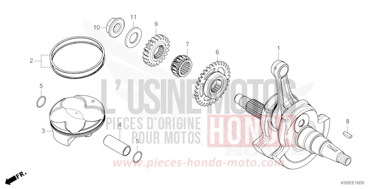 CRANKSHAFT/PISTON for CRF250R EXTREME RED (R292) from 2024