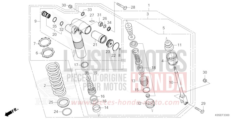 REAR CUSHION for CRF250R EXTREME RED (R292) from 2024