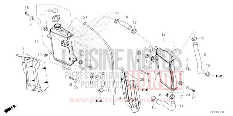 RADIATORE per CRF250R EXTREME RED (R292) del 2024