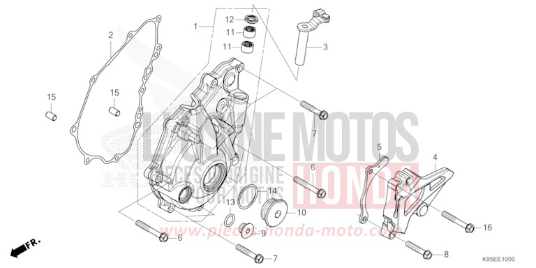 LEFT CRANKCASE COVER for CRF250RX EXTREME RED (R292) from 2024