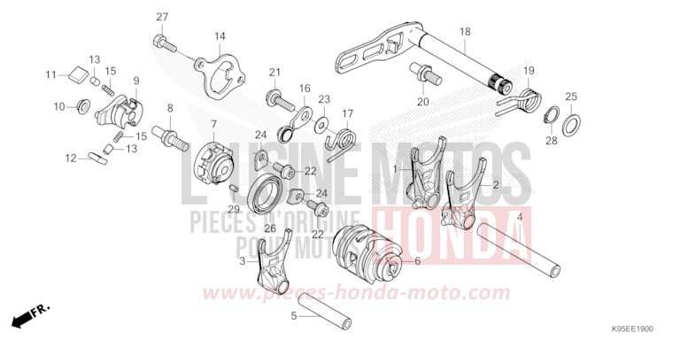 GEARSHIFT DRUM for CRF250RX EXTREME RED (R292) from 2024