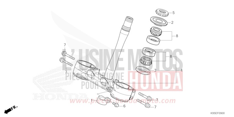 STEERING STEM for CRF250RX EXTREME RED (R292) from 2024