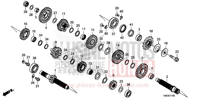TRASMISSIONE per CRF250RX EXTREME RED (R292) del 2019