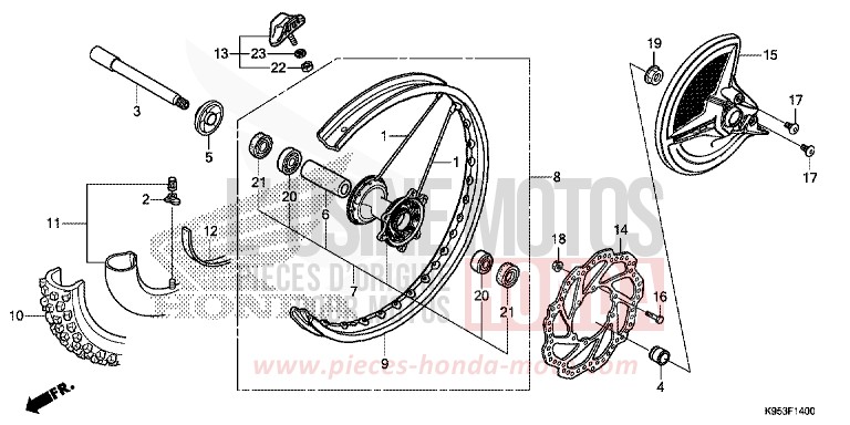 FRONT WHEEL for CRF250RX EXTREME RED (R292) from 2019