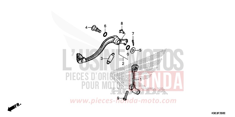 PEDAL for CRF250RX EXTREME RED (R292) from 2019