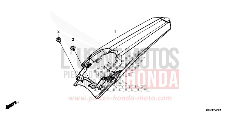 PARAFANGO POSTERIORE per CRF250RX EXTREME RED (R292) del 2019