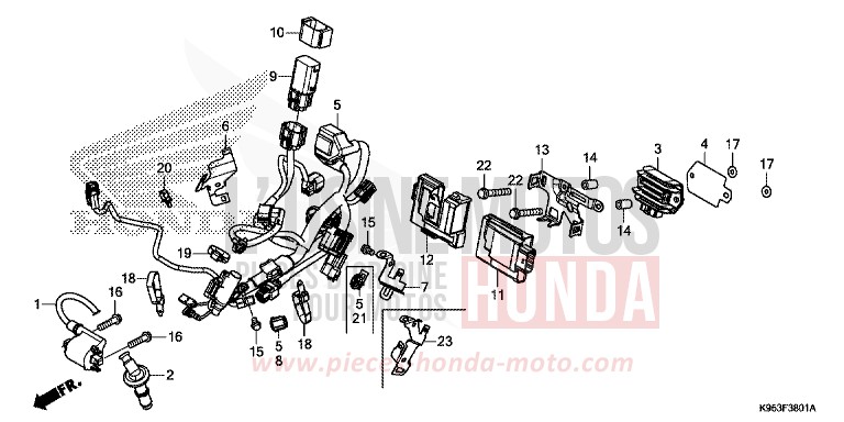 WIRE HARNESS (CRF250RK,L,M/CRF250RXK,L) for CRF250RX EXTREME RED (R292) from 2019