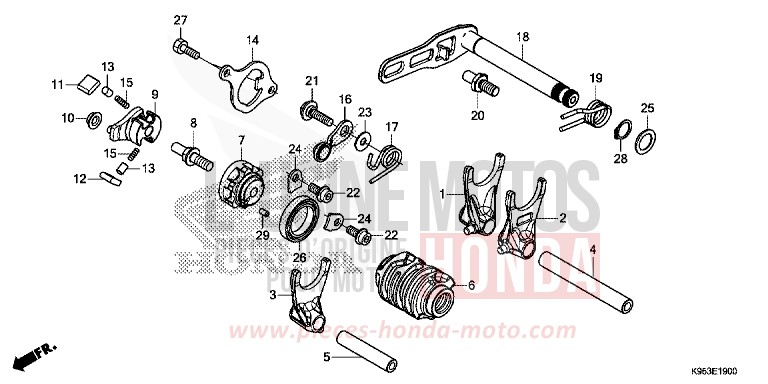 GEARSHIFT DRUM for CRF250RX EXTREME RED (R292) from 2020