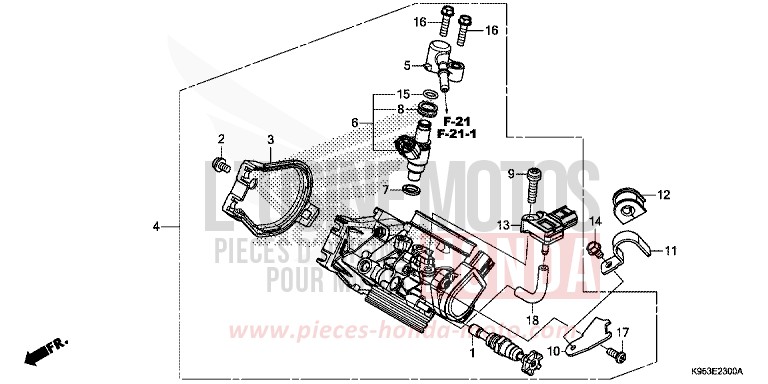 THROTTLE BODY for CRF250RX EXTREME RED (R292) from 2020