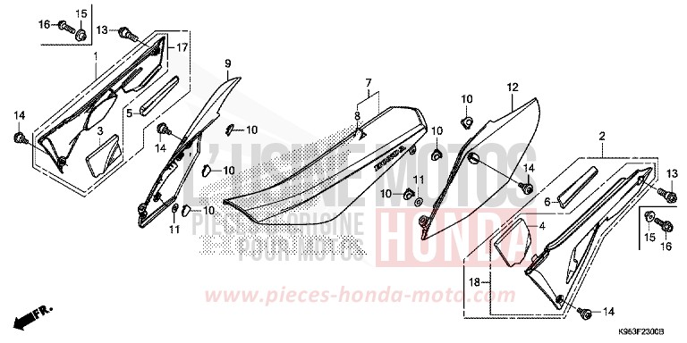 SEAT/SIDE COVER for CRF250RX EXTREME RED (R292) from 2020