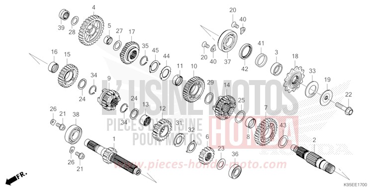 TRANSMISSION for CRF250RX EXTREME RED (R292) from 2022