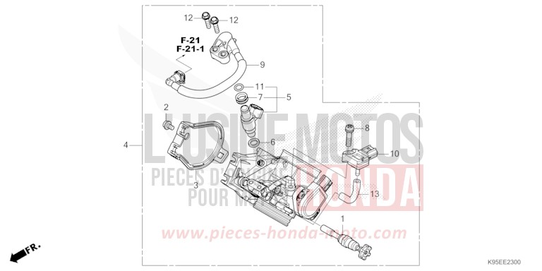 THROTTLE BODY for CRF250RX EXTREME RED (R292) from 2022