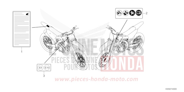 CAUTION LABEL for CRF250RX EXTREME RED (R292) from 2022