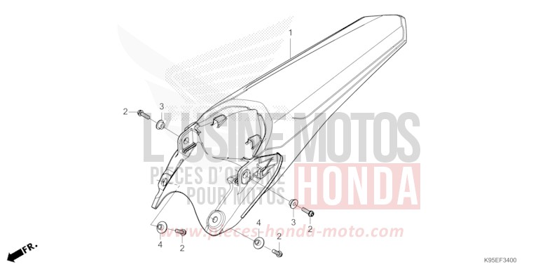 REAR FENDER for CRF250RX EXTREME RED (R292) from 2023