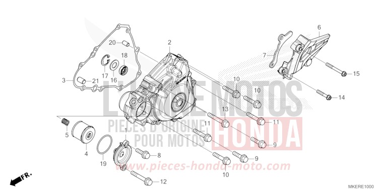 LEFT CRANKCASE COVER for CRF450R EXTREME RED (R292) from 2024