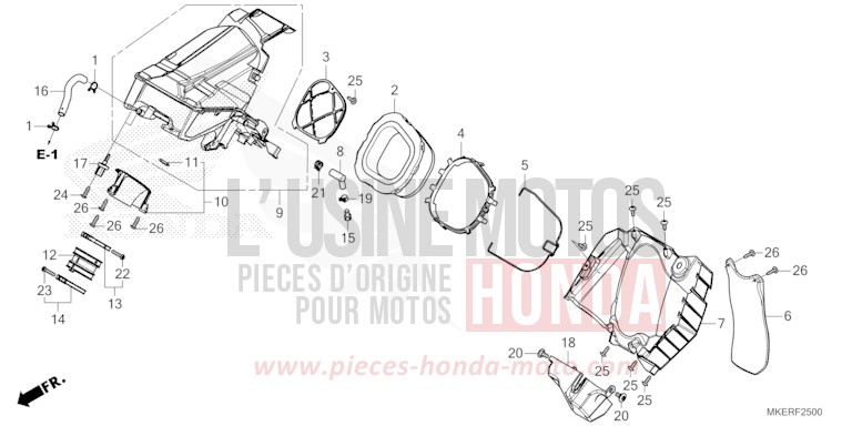 AIR CLEANER (CRF450RR/RWER/RXR) for CRF450R EXTREME RED (R292) from 2024