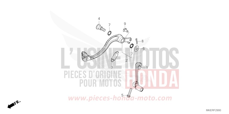 PEDAL for CRF450R EXTREME RED (R292) from 2024