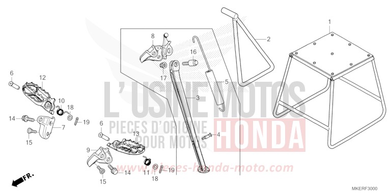 STEP/STAND for CRF450R EXTREME RED (R292) from 2024