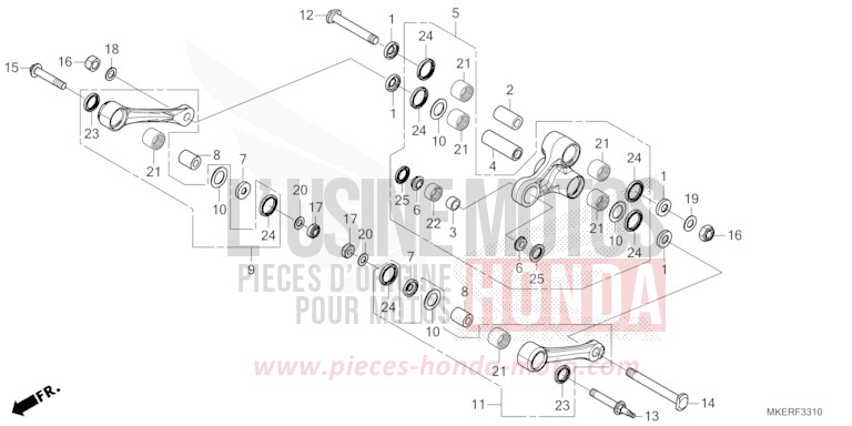 CUSHION ARM (CRF450RR/RWER/RXR) for CRF450R EXTREME RED (R292) from 2024