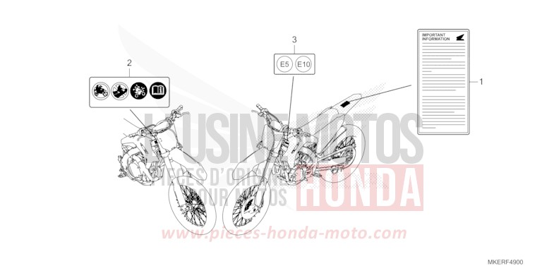 CAUTION LABEL for CRF450R EXTREME RED (R292) from 2024