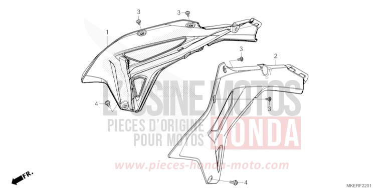 RADIATOR SHROUD (CRF450RXR) for CRF450R EXTREME RED (R292) from 2024