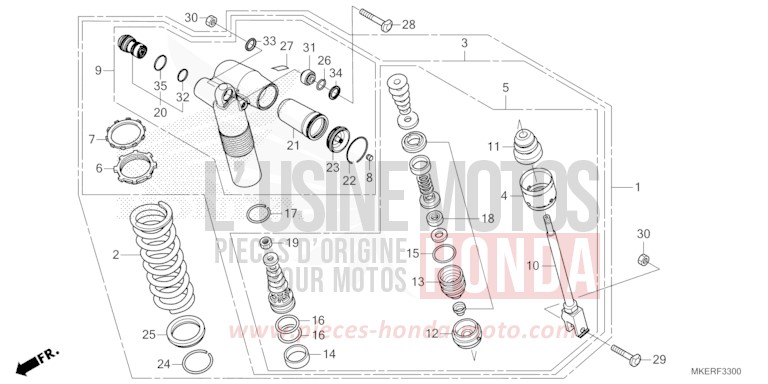 REAR CUSHION for CRF450R EXTREME RED (R292) from 2024