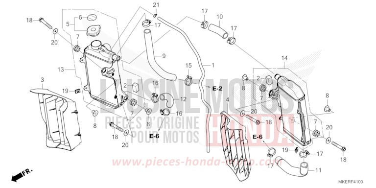 RADIATORE per CRF450R EXTREME RED (R292) del 2024