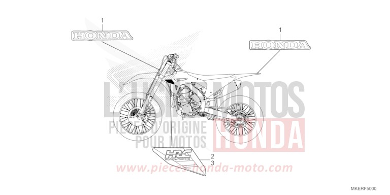 MARK (CRF450R/RX) for CRF450R EXTREME RED (R292) from 2024