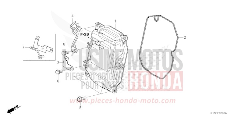 CYLINDER HEAD COVER for FSH125 MAT TECHNO SILVER METALLIC (NHB18) from 2021