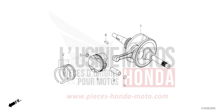 CRANKSHAFT/PISTON for FSH125 PEARL JASMINE WHITE (NHB35) from 2021