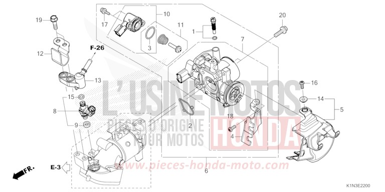 THROTTLE BODY/FUEL INJECTOR for FSH125 PEARL JASMINE WHITE (NHB35) from 2021