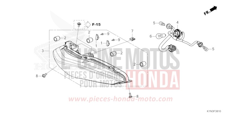 REAR COMBINATION LIGHT for FSH125 PEARL JASMINE WHITE (NHB35) from 2021