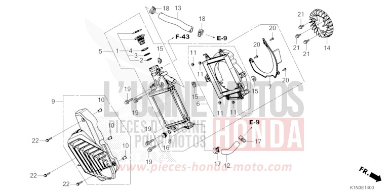 RADIATOR (FSH125M) for FSH125 POSEIDON BLACK METALLIC (NHB25) from 2021