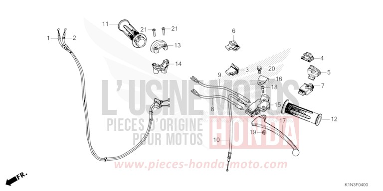 HANDLE LEVER/SWITCH/CABLE for FSH125 CANDY NOBLE RED (R350) from 2021