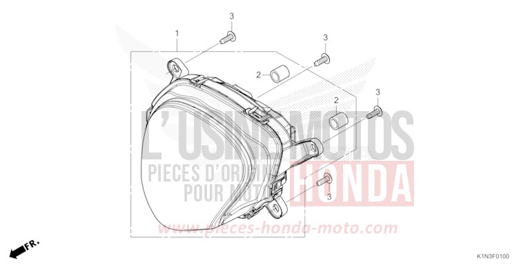 HEADLIGHT for FSH125 MAT TECHNO SILVER METALLIC (NHB18) from 2021